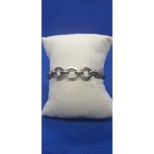 Errico sterling silver & leather bracelet- 7.75"- friendship bracelet